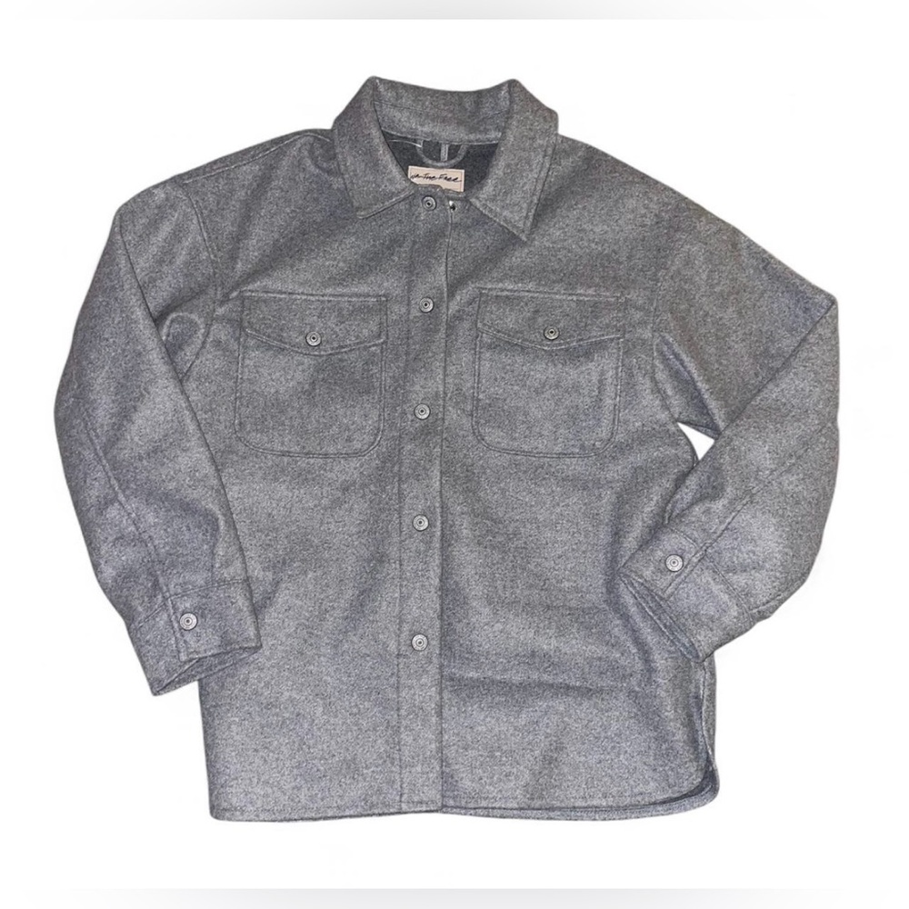 Free People shirt jacket shacket Small snap button up closure and pockets New